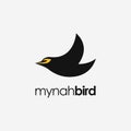 Minimalist mynah bird logo icon vector template Royalty Free Stock Photo