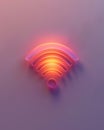 Minimalist Network Risk: WiFi Icon Outline with Red Signal Waves