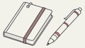 Minimalist notebook and pen, perfect for jotting down ideas, vector design Generative AI Royalty Free Stock Photo