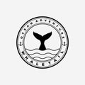 Minimalist ocean logo. simple whale tail logo vector illustration design. sailor symbol