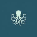 Minimalist Octopus Logo 2D Illustration