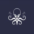 Minimalist Octopus Logo 2D Illustration
