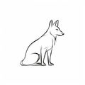 Minimalistic Canine Line Sketch In Egyptian Iconography Style Royalty Free Stock Photo