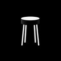 Neo-pop Iconography Stool: Black Background With White Round Top Royalty Free Stock Photo