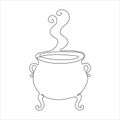 Minimalist One Line Steaming Cauldron Royalty Free Stock Photo