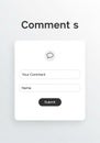 A minimalist online comment form interface featuring a speech bubble icon above two Royalty Free Stock Photo