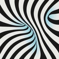 Minimalist Op Art: Black And White Zebra Stripes With Blue Flow Background Royalty Free Stock Photo