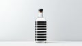 Minimalist Optical Illusion Alcohol Bottle With Black And White Stripe