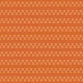 Minimalist orange pattern, simple lines form repetitive hourglass-like shapes arranged in horizontal rows.