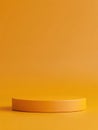 Minimalist orange podium on a solid orange background for product display Royalty Free Stock Photo