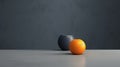 Minimalist Orange Vases On Gray Table: Octane Render Kitchen Still Life