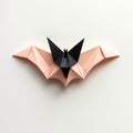 Minimalist Origami Bat Artwork With Black And Pink Colors
