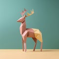 Minimalist Origami Deer Composition