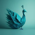 Minimalist Origami Peacock Composition