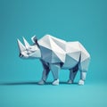 Minimalist Origami Rhinoceros Composition