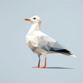 Minimalist Origami Seagull: Playful Low Poly Design With Danish Influence