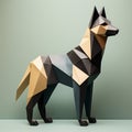 Minimalist Origami Wolf: Playful 3d Paper Dog With Geometric Structure