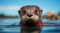 Minimalist Otter Hyper-realistic Vray Tracing With Wes Anderson Vibes