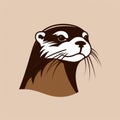 Minimalist Otter Illustration With Distinctive Facial Expression