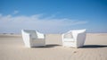 Minimalist Outdoor Furniture in Desert Landscape
