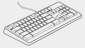 Minimalist Outline of a Computer Keyboard Vector Icon, vector design Generative AI Royalty Free Stock Photo