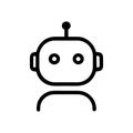 Minimalist Outline Cute Robot Head Simple Line Drawing Icon Graphic Royalty Free Stock Photo