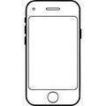 A minimalist outline design of a smartphone showcasing its basic structural layout and screen area Royalty Free Stock Photo