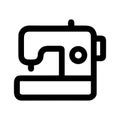 Simple Outline Sewing Machine Icon, Tailoring and Dressmaking Illustration Royalty Free Stock Photo