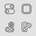 Minimalist outline icons for ui design: toggles, frame, camera, and gamepad Royalty Free Stock Photo