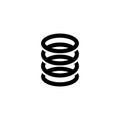 Simple Outline Stacked Layer Symbol Icon Representing Data and Organization Royalty Free Stock Photo