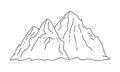 Minimalist outline mountains. Nature, cleanliness, adventure, mountaineering, tourism