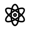 Minimalist Outline Rounded Atom Model Molecule Structure Icon Symbol Royalty Free Stock Photo