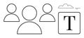 Minimalist Outline of User Avatars with Text Icon and Cloud Element Royalty Free Stock Photo