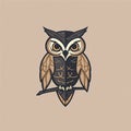 Minimalist owl logo icon vector Royalty Free Stock Photo