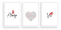 Always love you, vector. Wording design, lettering. Scandinavian minimalist poster design, three pieces art design