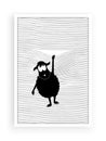 Sheep silhouette in front of a window, vector. Falling lamb. Window blinds illustration. Fun cartoon character