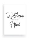 Minimalist Wording Design, Welcome to our home, Wall Decor, Wall Decals Vector,House with heart illustration, Wording Design