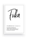 Fika definition, Minimalist Wording Design, Wall Decor, Wall Decals Vector, Fika noun description, Wordings Design Royalty Free Stock Photo