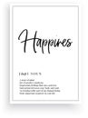 Happiness definition, Minimalist Wording Design, Wall Decor, Wall Decals Vector, Happiness noun description, Wordings Design Royalty Free Stock Photo