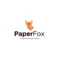 minimalist PaperFox animals wolf logo design