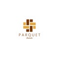 Minimalist parquet floor hardwood logo vector illustration design line