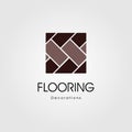 Minimalist parquet flooring vinyl hardwood granite tile logo illustration