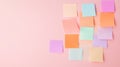Minimalist pastel color coding with sticky notes for task organization planning