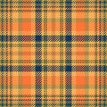 Minimalist pattern seamless plaid, patterned textile tartan vector. Scottish fabric check background texture in orange and orange Royalty Free Stock Photo