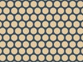 A minimalist pattern of tan circles on a dark blue background. Royalty Free Stock Photo