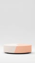Minimalist peach and white rectangular object on light gray surface minimal composition Royalty Free Stock Photo