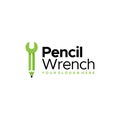 minimalist Pencil Wrench screwdriver logo design