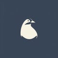 Minimalist Penguin Logo Design In Dark Indigo And Light Beige