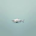 Minimalist Photography: Abstract Shark On Blue Background