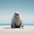 Minimalist Photography Of A Cute Elephant Seal